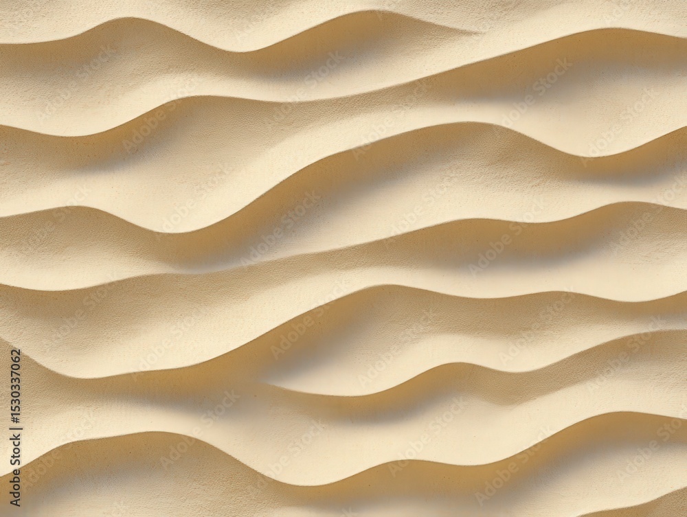 Poster textured patterns in soft sand with gentle waves and curves