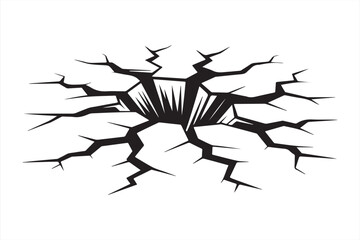 Cracked surface vector with geometric fracture lines and sharp edges for hazard visuals