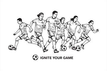 Stylized Sequence of Soccer Player’s Dribble Run in Vector Form