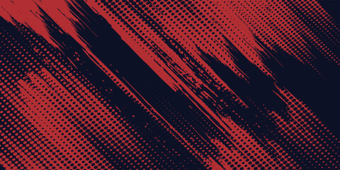 Red halftone dots blue color pattern gradient grunge texture background. Dot pop art comic sport style  modern arts