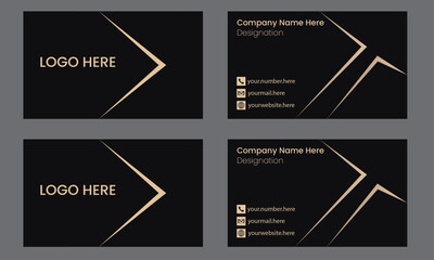 abstract black business card design Creative and Clean Business Card Template. Business card for business and personal use. Vector illustration design. Horizontal layout, Print
