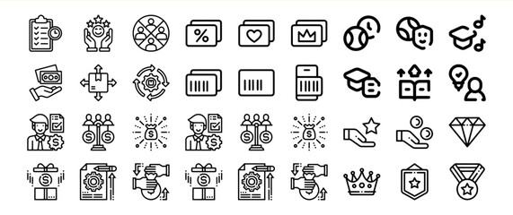 Collection of Business and Finance Icons: Success, Teamwork, and Growth