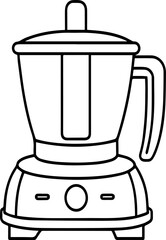 Food processor outline vector illustration, line art