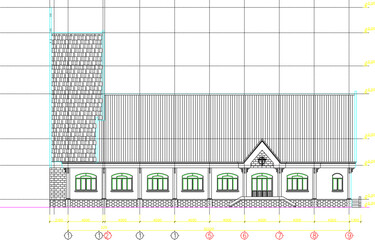 vector illustration of architectural design view of exterior facade of holy catholic church with classic vintage style