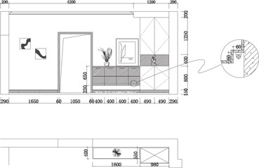 vector illustration of modern residential interior architectural design