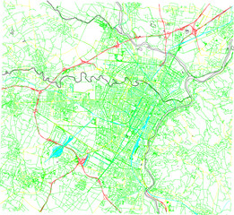 vector illustration of landscape map design of turin italy region