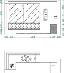 vector illustration of architectural design of interior furniture backdrop of modern residential room