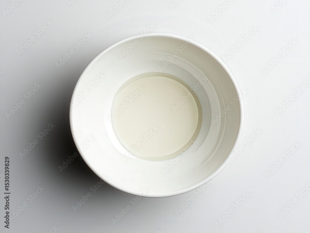 Poster minimalist white bowl with smooth surface and empty center