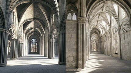 Fototapeta premium Gothic Cathedral Interior: Architectural Marvel