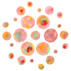 赤系水玉パターン背景素材