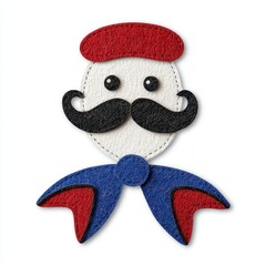 Cheerful Cartoon Man with Red Beret and Blue Scarf