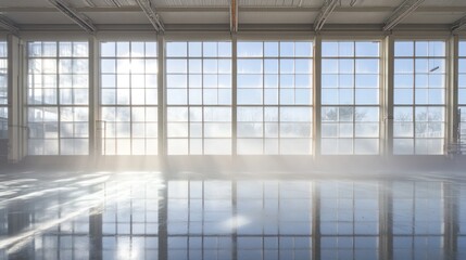 Sunlit Industrial Space: A Tranquil Reflection