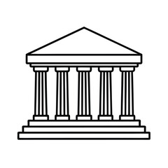 Simple Line Art of a Classical Building