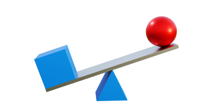 3d render of a red and blue 3D Sphere and Cube Shape  of geometric blocks