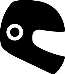 Motorcycle helmet icon in flat style. isolated on transparent background