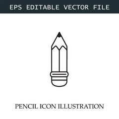 Fototapeta premium Pencil Icon Black and White Vector Design Image Illustration 