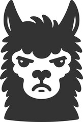 Alpaca head vector animal silhouette drawing artwork