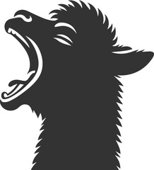 Alpaca head vector animal silhouette drawing artwork © MostAklima