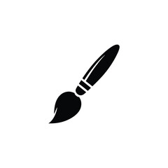 Obraz premium Isolated Black Paintbrush Icon Artistic Tool for Painting, Drawing, and Illustration Projects