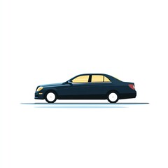Fototapeta premium Sleek Dark Sedan Icon Design A Modern Vector Art Illustration of a Luxury Car, Perfect for Automotive Branding or Graphic Projects.