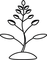 contemporary-tree-icon-growing-from-a-trio-of-smoo.eps