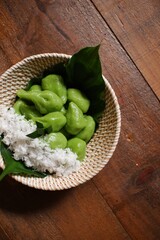 glutinous rice balls or klepon in a bowl 