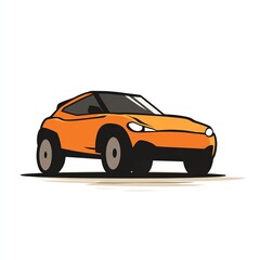 Fototapeta premium Stylish Orange Crossover SUV Design A Bold and Modern Vehicle Icon