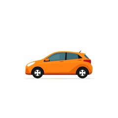 Fototapeta premium Sleek Orange Hatchback Car Icon Design, Simple and Modern Vector Art Illustration