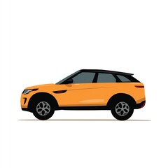 Sleek Orange SUV, side profile view, clean lines, modern design, vector art illustration. Perfect for automotive graphics.