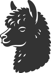 Alpaca head vector animal silhouette drawing artwork