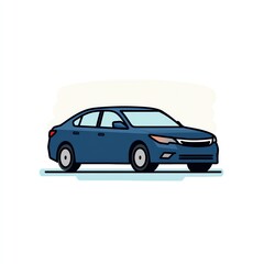 Fototapeta premium Sleek Blue Sedan Car Icon Design A Simple, Modern Vector Illustration of a Stylish Four-Door Vehicle