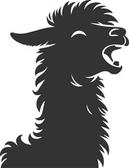 Fototapeta premium Alpaca head vector animal silhouette drawing artwork