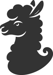 Alpaca head vector animal silhouette drawing artwork