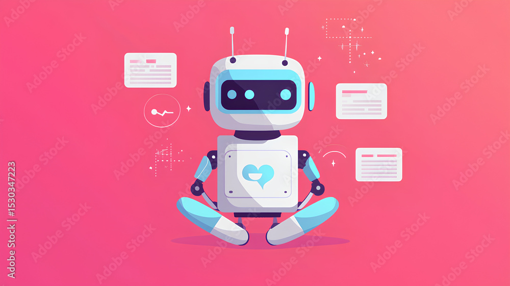 Poster chatbot with text messages stock illustration