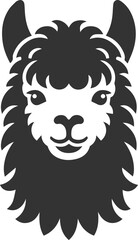 Alpaca head vector animal silhouette drawing artwork