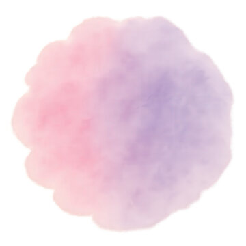 Soft Pink watercolor stain with soft edges and transparent background for design use, Isolated