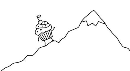 cupcake climbing mountain