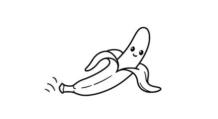 Obraz premium Happy peeled banana cartoon