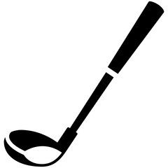 wood golf club with long grip sport equipment solid or symbol icon