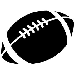 pigskin ball or rugby for gridiron football sport equipment solid or symbol icon