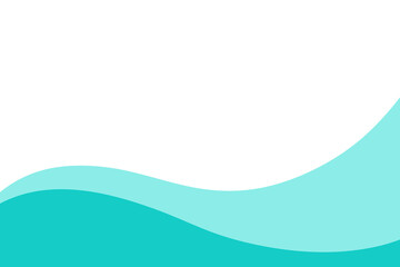 Emerald sea waves on a white background. Endless undulating water shapes, abstract background, flat design, vector. Modern minimalistic background element for banners, labels, posters 