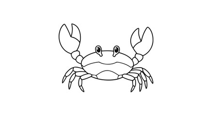Outline crab cartoon animal