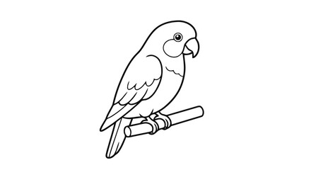 Outline parrot on perch coloring page