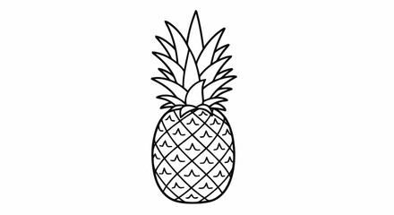 Outline pineapple fruit line art