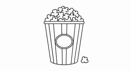 Outline popcorn bucket icon