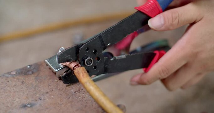 Crimp the terminals tightly with Crimping Tools.