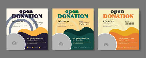 Charity Square social media post template Or donation fundraising campaign Facebook, Instagram Banners design, Charity Ads Promotional Poster Design