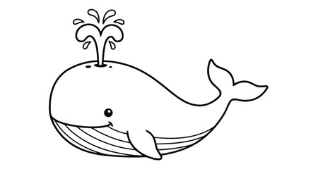 Outline whale spouting water
