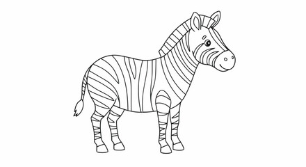 Outline zebra coloring page for kids