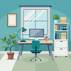 Modern Home Office Setup. Stylish and Functional Workspace Design